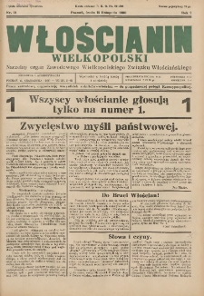 Włościanin Wielkopolski: naczelny organ Zawodowego Wielkopolskiego Związku Włościańskiego 1930.11.19 R.2 Nr91
