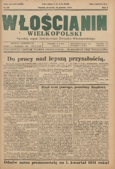 Włościanin Wielkopolski: naczelny organ Zawodowego Wielkopolskiego Związku Włościańskiego 1930.12.14 R.2 Nr95