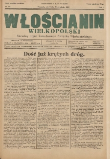 Włościanin Wielkopolski: naczelny organ Zawodowego Wielkopolskiego Związku Włościańskiego 1930.12.21 R.2 Nr96
