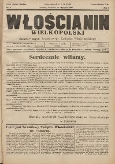 Włościanin Wielkopolski: naczelny organ Zawodowego Wielkopolskiego Związku Włościańskiego 1931.01.25 R.3 Nr4