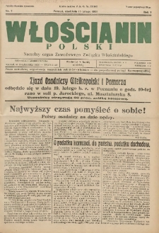 Włościanin Polski: naczelny organ Zawodowego Związku Włościańskiego 1931.02.15 R.3 Nr7