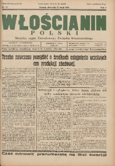 Włościanin Polski: naczelny organ Zawodowego Związku Włościańskiego 1931.05.31 R.3 Nr22