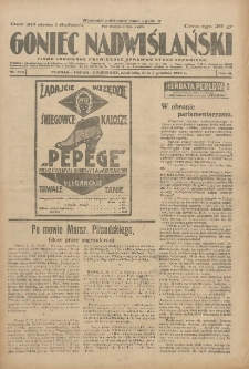 Goniec Nadwiślański: pismo codzienne poświęcone sprawom stanu średniego 1927.12.04 R.3 Nr279