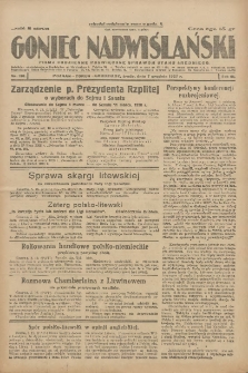 Goniec Nadwiślański: pismo codzienne poświęcone sprawom stanu średniego 1927.12.07 R.3 Nr281