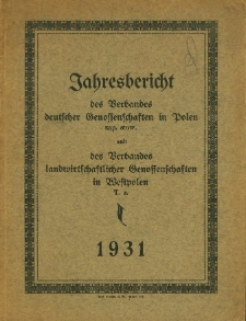 Jahresbericht des Verbandes Deutscher Genossenschaften in Polen zap. stow. 1931.