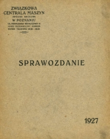 Sprawozdanie za dziewiąty rok obrachunkowy 1927.