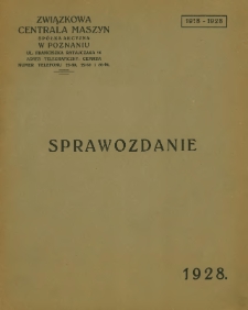 Sprawozdanie za dziesiąty rok obrachunkowy 1928.
