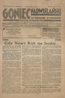 Goniec Nadwiślański: wydanie poranne. Głos Pomorski 1928.01.01 R.4 Nr1