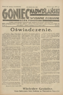 Goniec Nadwiślański: wydanie poranne: Głos Pomorski 1928.03.04 R.4 Nr53