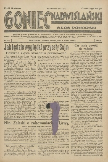 Goniec Nadwiślański: wydanie poranne: Głos Pomorski: jedyne pismo poranne na Pomorzu, poświęcone sprawom stanu średniego 1928.03.06 R.4 Nr55