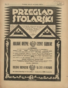 Przegląd Stolarski: dwutygodnik poświęcony zagadnieniom architektury wnętrz a mianowicie: stolarstwu, rzeźbiarstwu, tapicerstwu, tokarstwu, koszykarstwu, zdobnictwu oraz handlowi mebli: organ Związku Polskich Cech&oacute;w Stolarskich 1927.09.01 R.1 Nr11