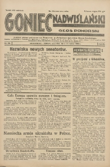 Goniec Nadwiślański: wydanie poranne: Głos Pomorski: jedyne pismo poranne na Pomorzu, poświęcone sprawom stanu średniego 1928.03.15 R.4 Nr62