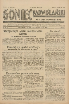 Goniec Nadwiślański: wydanie poranne: Głos Pomorski: jedyne pismo poranne na Pomorzu, poświęcone sprawom stanu średniego 1928.03.16 R.4 Nr63