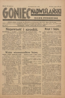 Goniec Nadwiślański: wydanie poranne: Głos Pomorski: jedyne pismo poranne na Pomorzu, poświęcone sprawom stanu średniego 1928.03.30 R.4 Nr75