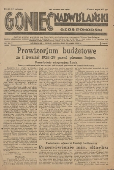 Goniec Nadwiślański: wydanie poranne: Głos Pomorski: jedyne pismo poranne na Pomorzu, poświęcone sprawom stanu średniego 1928.03.31 R.4 Nr76