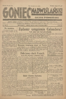 Goniec Nadwiślański: Głos Pomorski: Jedyne pismo poranne na Pomorzu, poświęcone sprawom Stanu Średniego 1928.04.02 R.4 Nr78