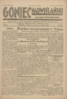 Goniec Nadwiślański: Głos Pomorski: Jedyne pismo poranne na Pomorzu, poświęcone sprawom Stanu Średniego 1928.04.05 R.4 Nr80