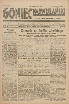 Goniec Nadwiślański: Głos Pomorski: Jedyne pismo poranne na Pomorzu, poświęcone sprawom Stanu Średniego 1928.04.14 R.4 Nr87