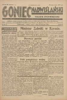Goniec Nadwiślański: Głos Pomorski: Jedyne pismo poranne na Pomorzu, poświęcone sprawom Stanu Średniego 1928.04.15 R.4 Nr88