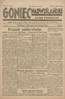 Goniec Nadwiślański: Głos Pomorski: Jedyne pismo poranne na Pomorzu, poświęcone sprawom Stanu Średniego 1928.04.17 R.4 Nr89