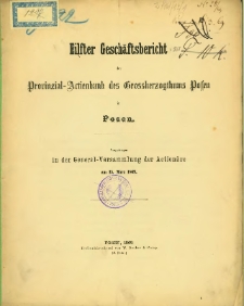 Eilfter Gesch&auml;ftsbericht der Provinzial-Aktienbank des Grossherzogthums Posen in Posen [1868].