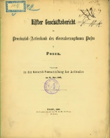 Eilfter Geschäftsbericht der Provinzial-Aktienbank des Grossherzogthums Posen in Posen [1868].