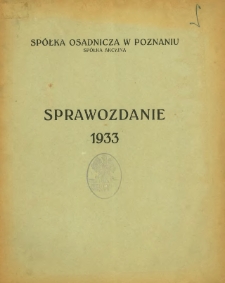 Sprawozdanie za piętnasty rok obrachunkowy 1933.