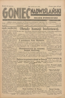 Goniec Nadwiślański: Głos Pomorski: Jedyne pismo poranne na Pomorzu, poświęcone sprawom Stanu Średniego 1928.04.27 R.4 Nr98