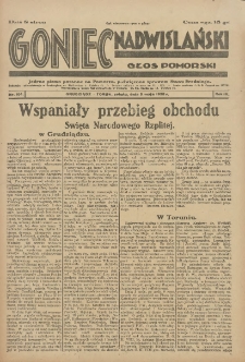 Goniec Nadwiślański: Głos Pomorski: Jedyne pismo poranne na Pomorzu, poświęcone sprawom Stanu Średniego 1928.05.05 R.4 Nr104