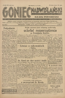 Goniec Nadwiślański: Głos Pomorski: Jedyne pismo poranne na Pomorzu, poświęcone sprawom Stanu Średniego 1928.05.11 R.4 Nr109