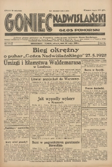 Goniec Nadwiślański: Głos Pomorski: Jedyne pismo poranne na Pomorzu, poświęcone sprawom Stanu Średniego 1928.05.22 R.4 Nr117