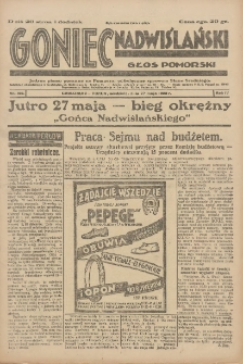 Goniec Nadwiślański: Głos Pomorski: Jedyne pismo poranne na Pomorzu, poświęcone sprawom Stanu Średniego 1928.05.27 R.4 Nr122