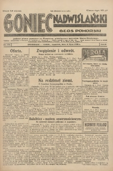 Goniec Nadwiślański: Głos Pomorski: Jedyne pismo poranne na Pomorzu, poświęcone sprawom Stanu Średniego 1928.07.12 R.4 Nr158