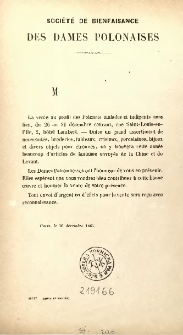 Soci&eacute;t&eacute; de Bienfaisance des Dames Polonaises