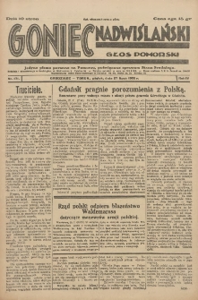 Goniec Nadwiślański: Głos Pomorski: Jedyne pismo poranne na Pomorzu, poświęcone sprawom Stanu Średniego 1928.07.27 R.4 Nr171
