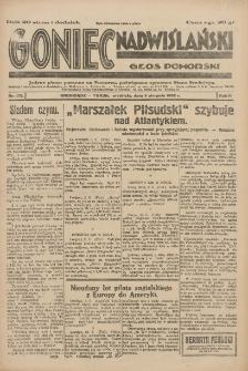 Goniec Nadwiślański: Głos Pomorski: Jedyne pismo poranne na Pomorzu, poświęcone sprawom Stanu Średniego 1928.08.05 R.4 Nr179