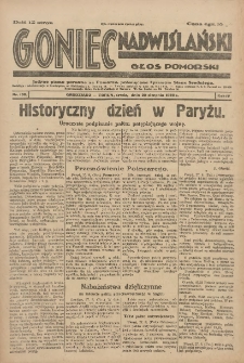 Goniec Nadwiślański: Głos Pomorski: Jedyne pismo poranne na Pomorzu, poświęcone sprawom Stanu Średniego 1928.08.29 R.4 Nr198