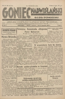 Goniec Nadwiślański: Głos Pomorski: Jedyne pismo poranne na Pomorzu, poświęcone sprawom Stanu Średniego 1928.09.13 R.4 Nr211