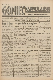 Goniec Nadwiślański: Głos Pomorski: Jedyne pismo poranne na Pomorzu, poświęcone sprawom Stanu Średniego 1928.09.19 R.4 Nr216