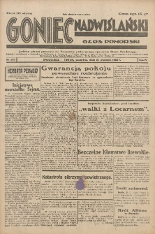 Goniec Nadwiślański: Głos Pomorski: Jedyne pismo poranne na Pomorzu, poświęcone sprawom Stanu Średniego 1928.09.27 R.4 Nr223