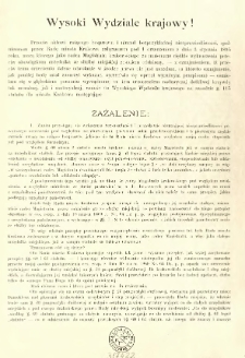 [Zażalenie wniesione do Wysokiego Wydziału Krajowego przeciw uchwale Rady Miejskiej z dnia 3 stycznia 1895 zarządzającej uwolnienie ze służby radcy Magistratu]