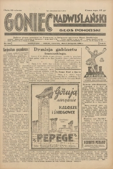 Goniec Nadwiślański: Głos Pomorski: Jedyne pismo poranne na Pomorzu, poświęcone sprawom Stanu Średniego 1928.11.08 R.4 Nr258
