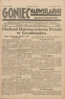 Goniec Nadwiślański: Głos Pomorski: Jedyne pismo poranne na Pomorzu, poświęcone sprawom Stanu Średniego 1928.11.13 R.4 Nr262