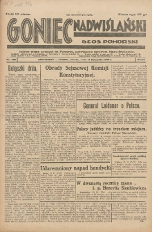 Goniec Nadwiślański: Głos Pomorski: Jedyne pismo poranne na Pomorzu, poświęcone sprawom Stanu Średniego 1928.11.17 R.4 Nr266