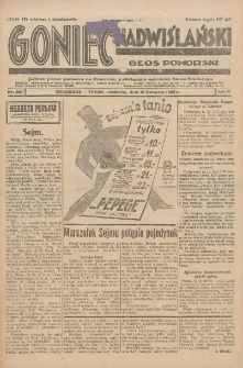 Goniec Nadwiślański: Głos Pomorski: Jedyne pismo poranne na Pomorzu, poświęcone sprawom Stanu Średniego 1928.11.18 R.4 Nr267
