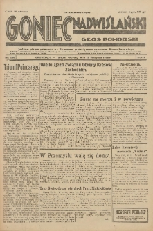 Goniec Nadwiślański: Głos Pomorski: Jedyne pismo poranne na Pomorzu, poświęcone sprawom Stanu Średniego 1928.11.20 R.4 Nr268