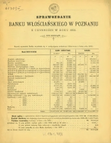 Sprawozdanie Banku Włościańskiego w Poznaniu z czynności w roku 1882. Rok dziesiąty.