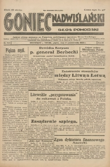 Goniec Nadwiślański: Głos Pomorski: Jedyne pismo poranne na Pomorzu, poświęcone sprawom Stanu Średniego 1928.10.19 R.4 Nr242