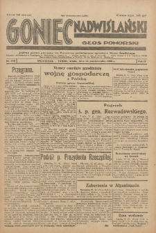 Goniec Nadwiślański: Głos Pomorski: Jedyne pismo poranne na Pomorzu, poświęcone sprawom Stanu Średniego 1928.10.23 R.4 Nr245
