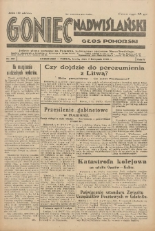 Goniec Nadwiślański: Głos Pomorski: Jedyne pismo poranne na Pomorzu, poświęcone sprawom Stanu Średniego 1928.11.07 R.4 Nr257